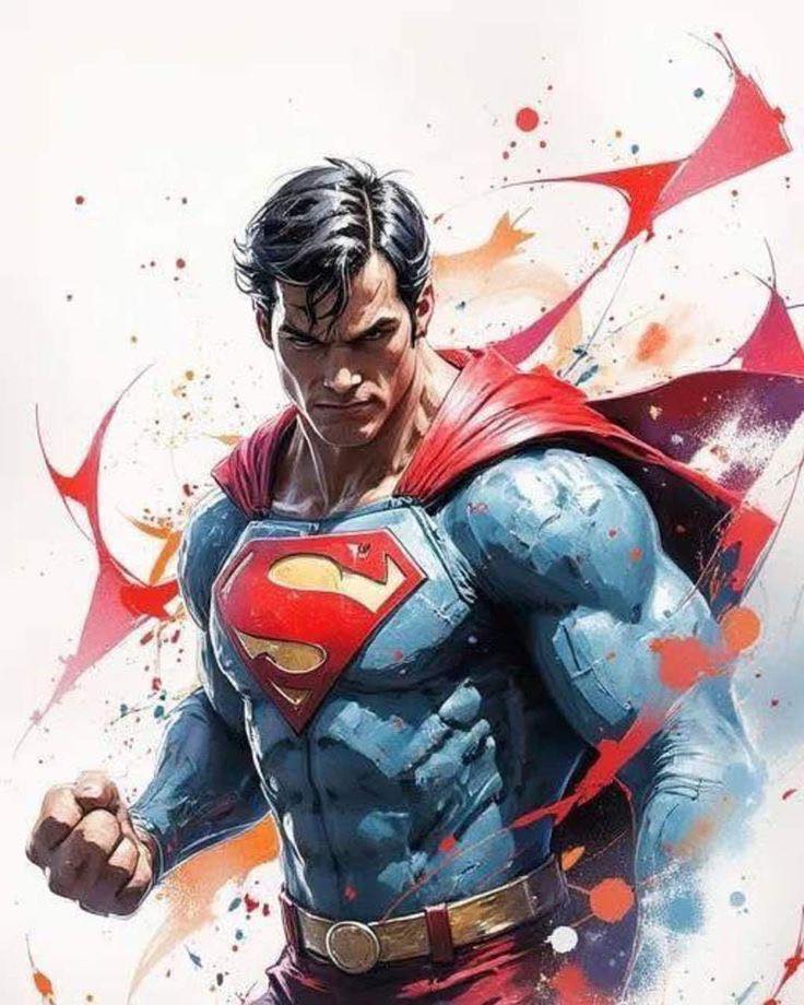 Superhero Art Superman Print Poster