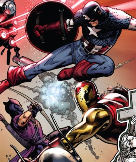 Superhero Battle Action Scene Print Poster