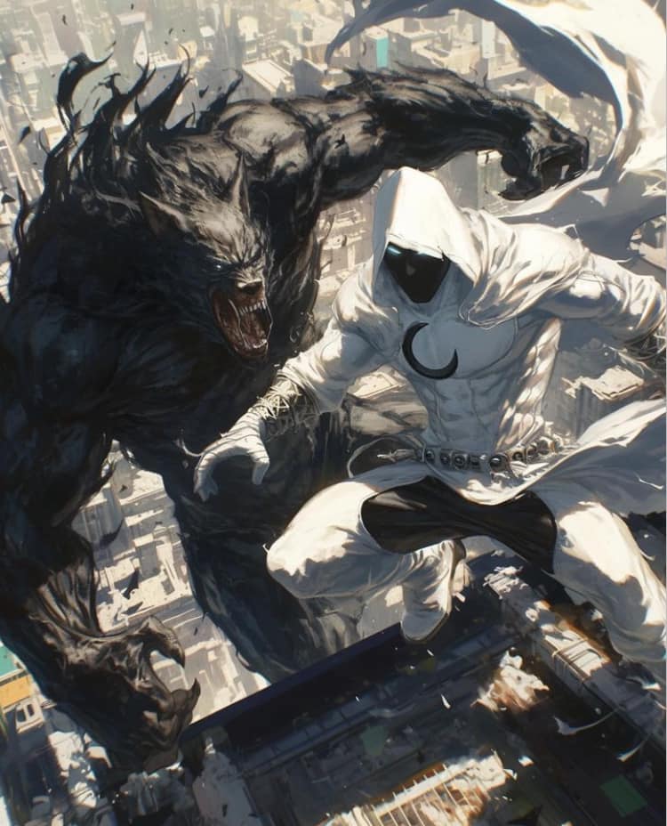 Superhero Battle Cityscape (5) Jigsaw Puzzle
