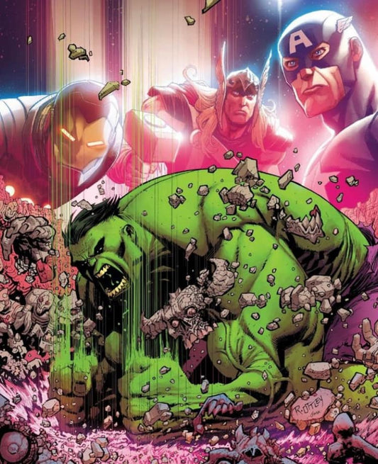 Superhero Battle Hulk Thor Ironman Captainamerica Print Poster