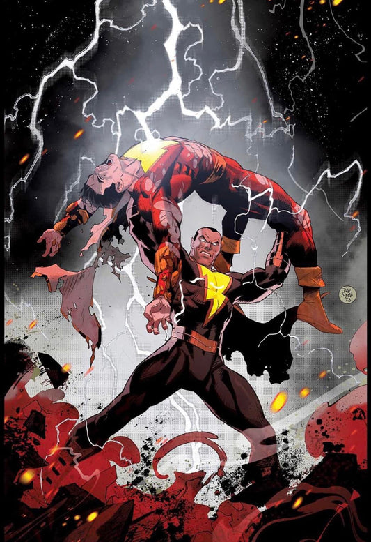Superhero Battle Lightning Background Print Poster