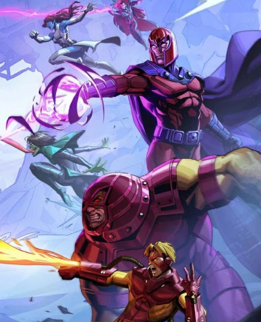 Superhero Battle Magneto Heroes Villains Print Poster