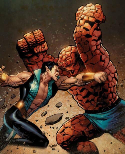 Superhero Battle Namor Vs Thing Print Poster