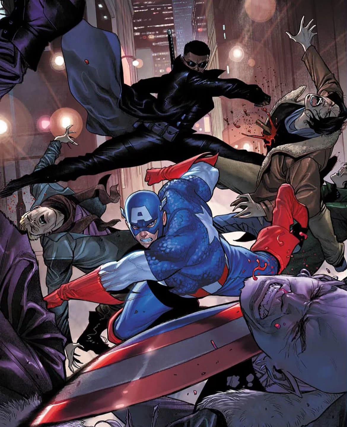 Superhero Battle Night Scene Jigsaw Puzzle