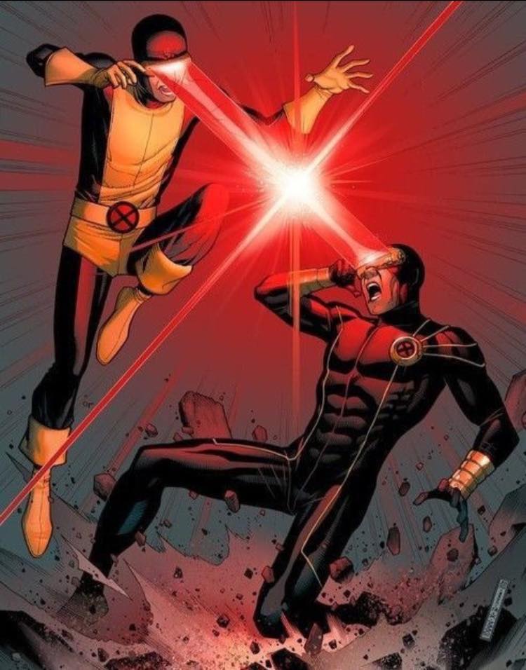 Superhero Battle Red Laser Attack Print Poster