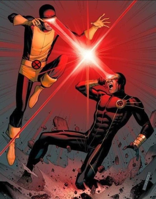 Superhero Battle Red Laser Attack Print Poster