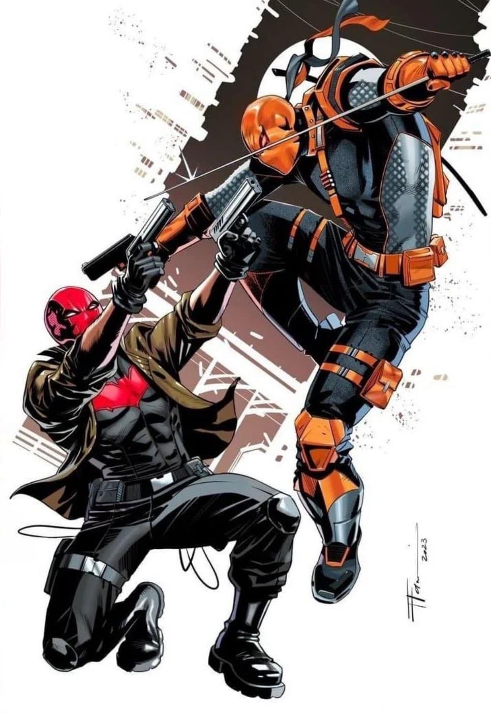 Superhero Battle Redhood Vs Deadpool Print Poster