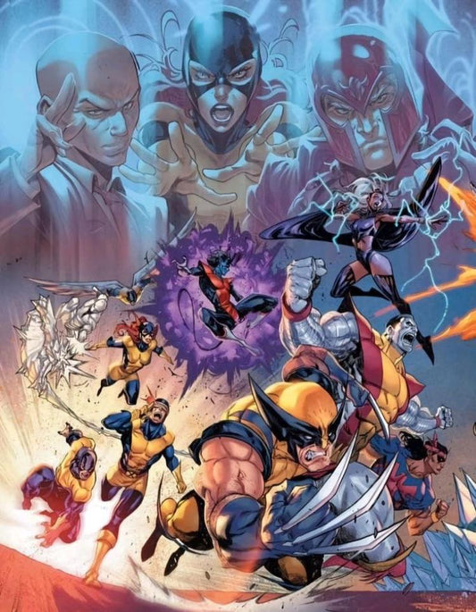 Superhero Battle Scene Print Poster