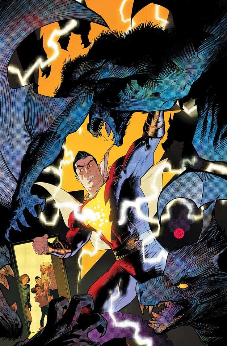 Superhero Battle Shazam Vs Monsters Print Poster