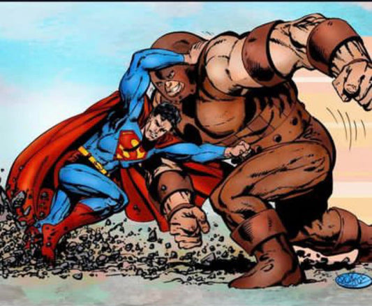 Superhero Battle Superman Vs Brute Print Poster