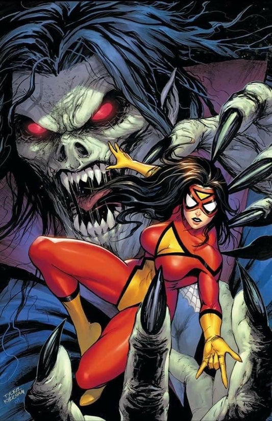 Superhero Battle Venom Spiderwoman Print Poster
