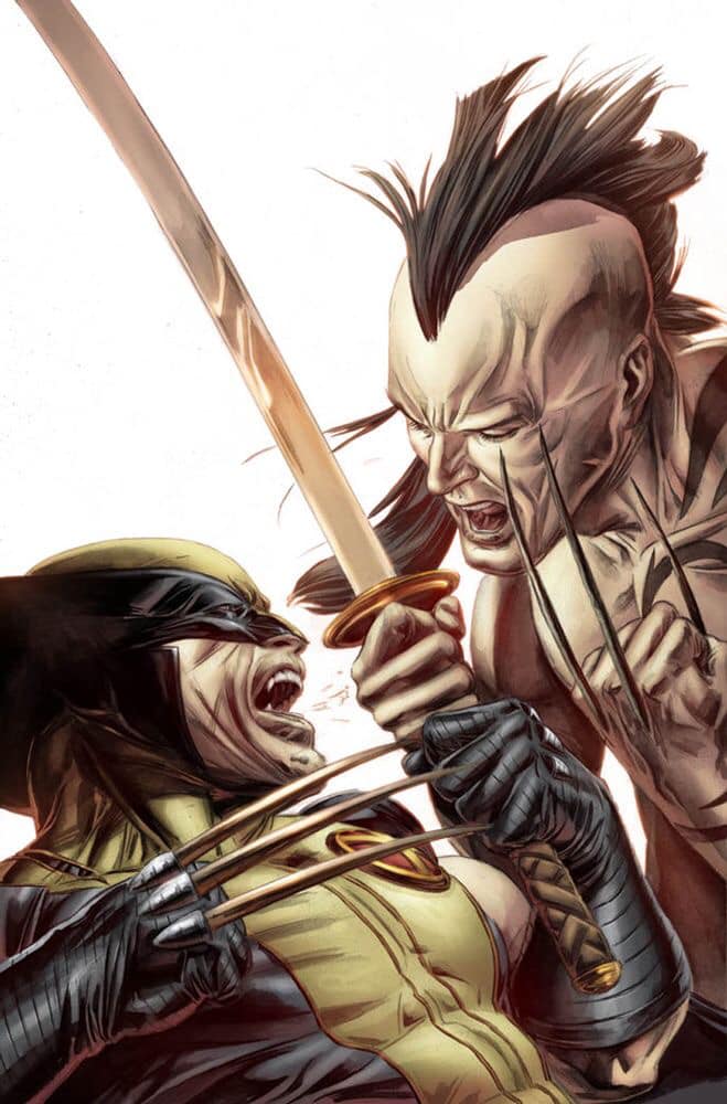 Superhero Battle Wolverine Samurai Print Poster