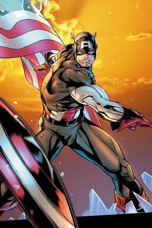Superhero Captain America Action Pose Print Poster