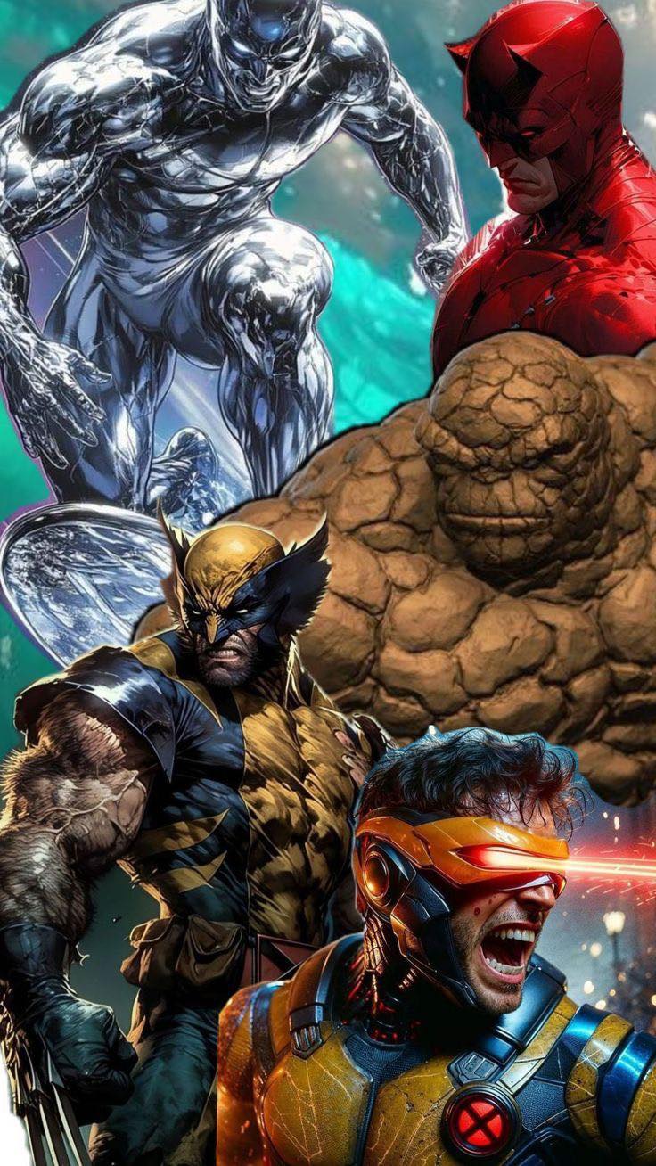 Superhero Character Collage (2) Print Poster