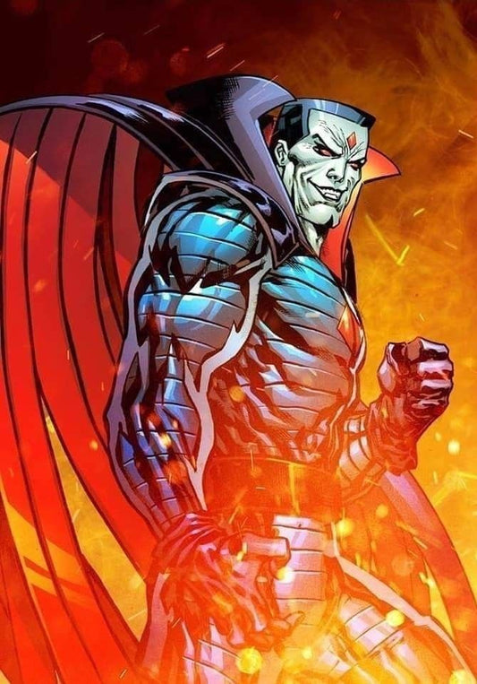 Superhero Character Fire Background Print Poster