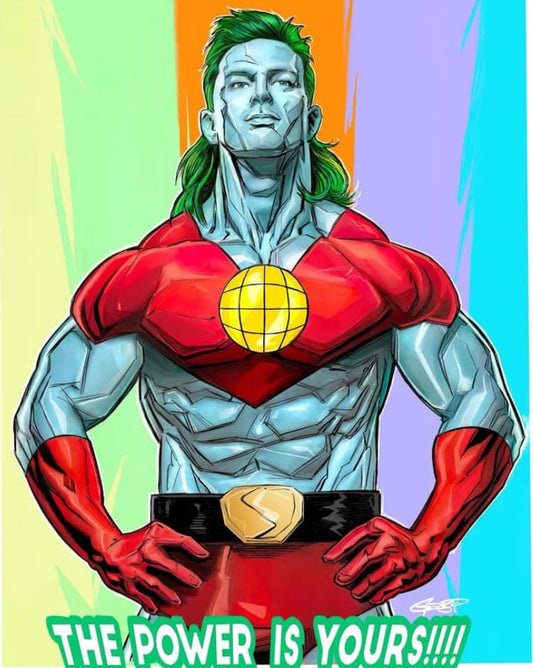 Superhero Character Illustration Print Poster