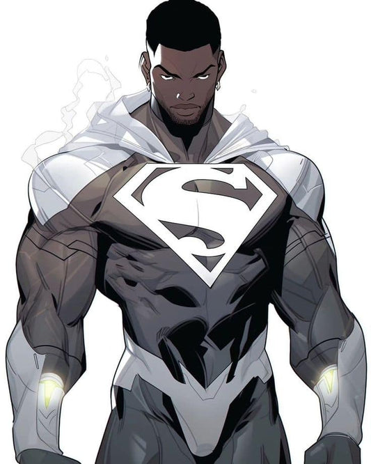 Superhero Character Portrait Black Suit Print Poster