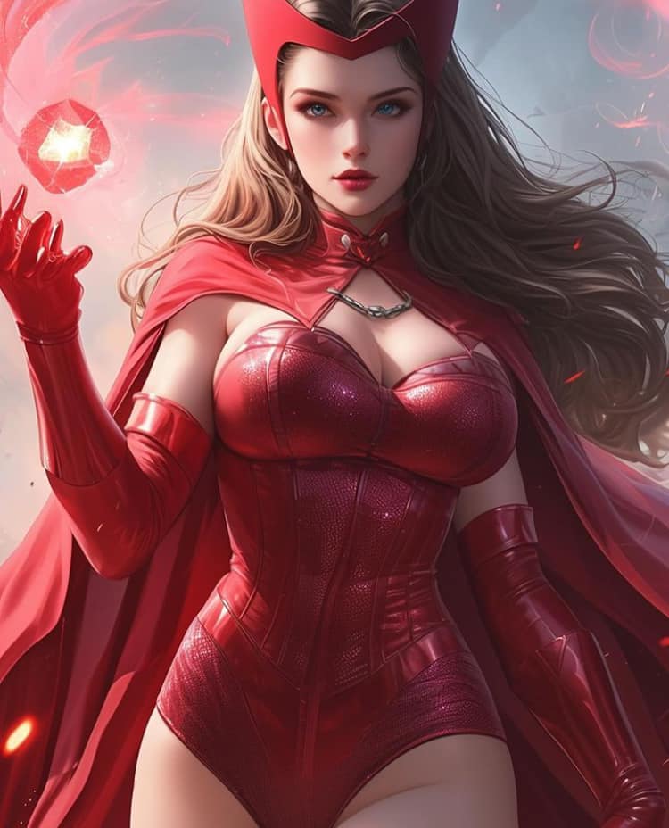Superhero Character Red Costume Energy Orb Print Poster