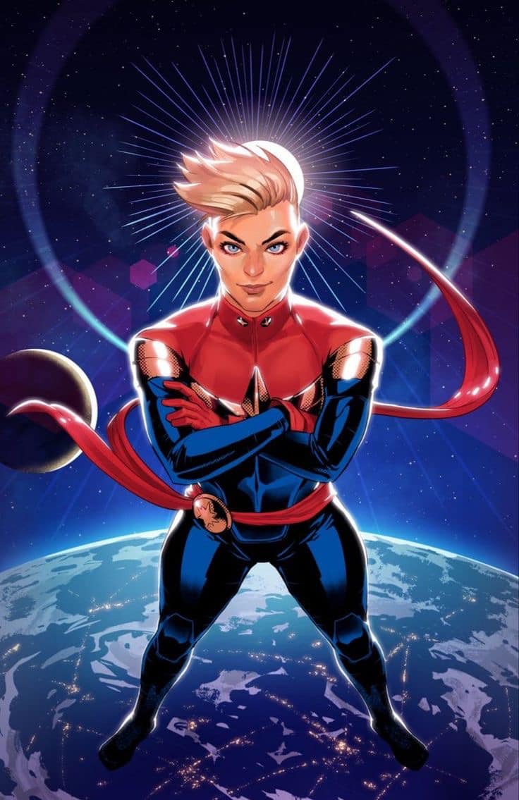 Superhero Character Space Background Print Poster