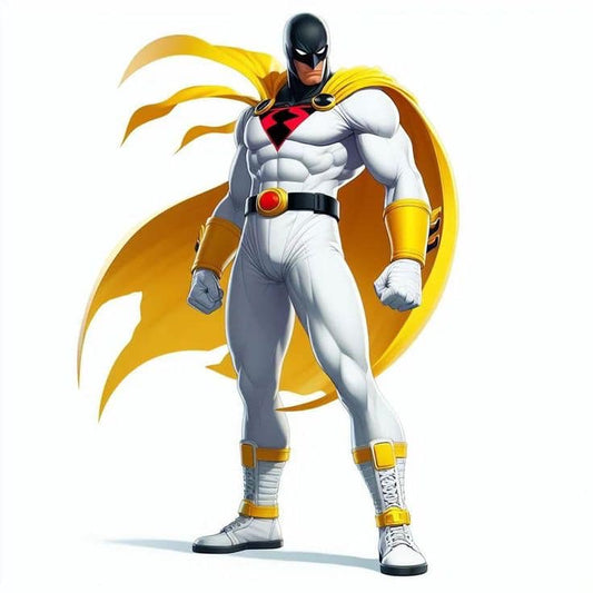 Superhero Character With Yellow Cape Print Poster
