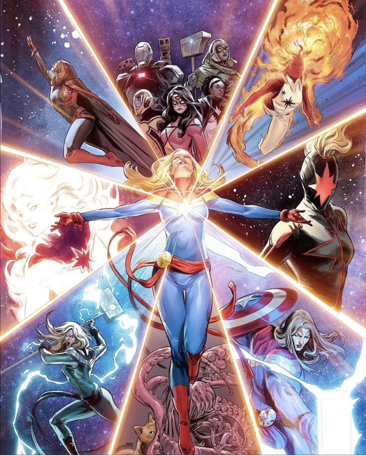 Superhero Collage Female Characters Print Poster