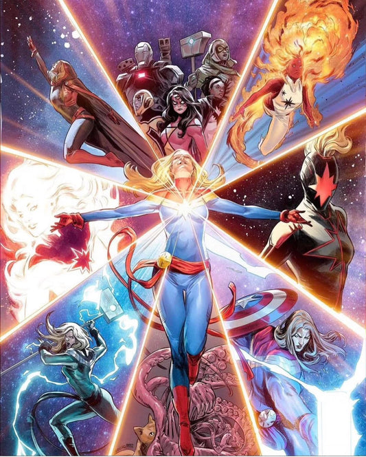 Superhero Collage Female Characters Print Poster
