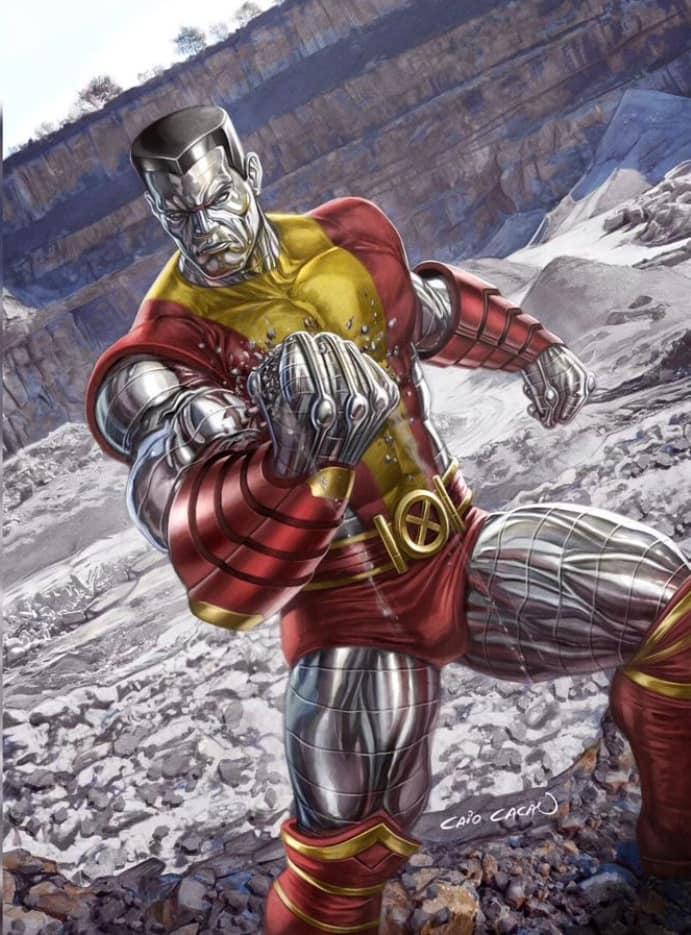 Superhero Colossus Action Scene Print Poster