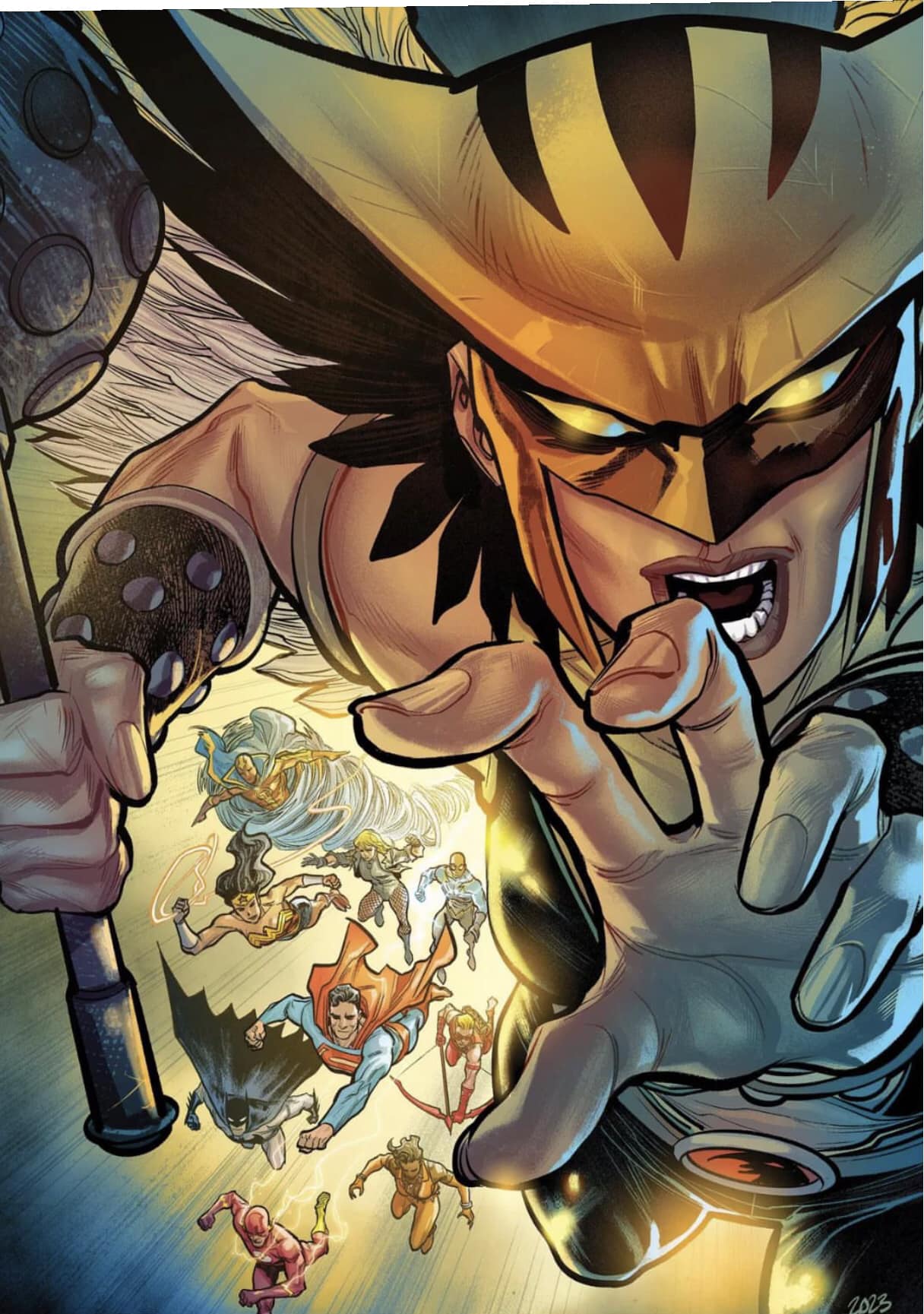 Superhero Comic Action Scene Print Poster