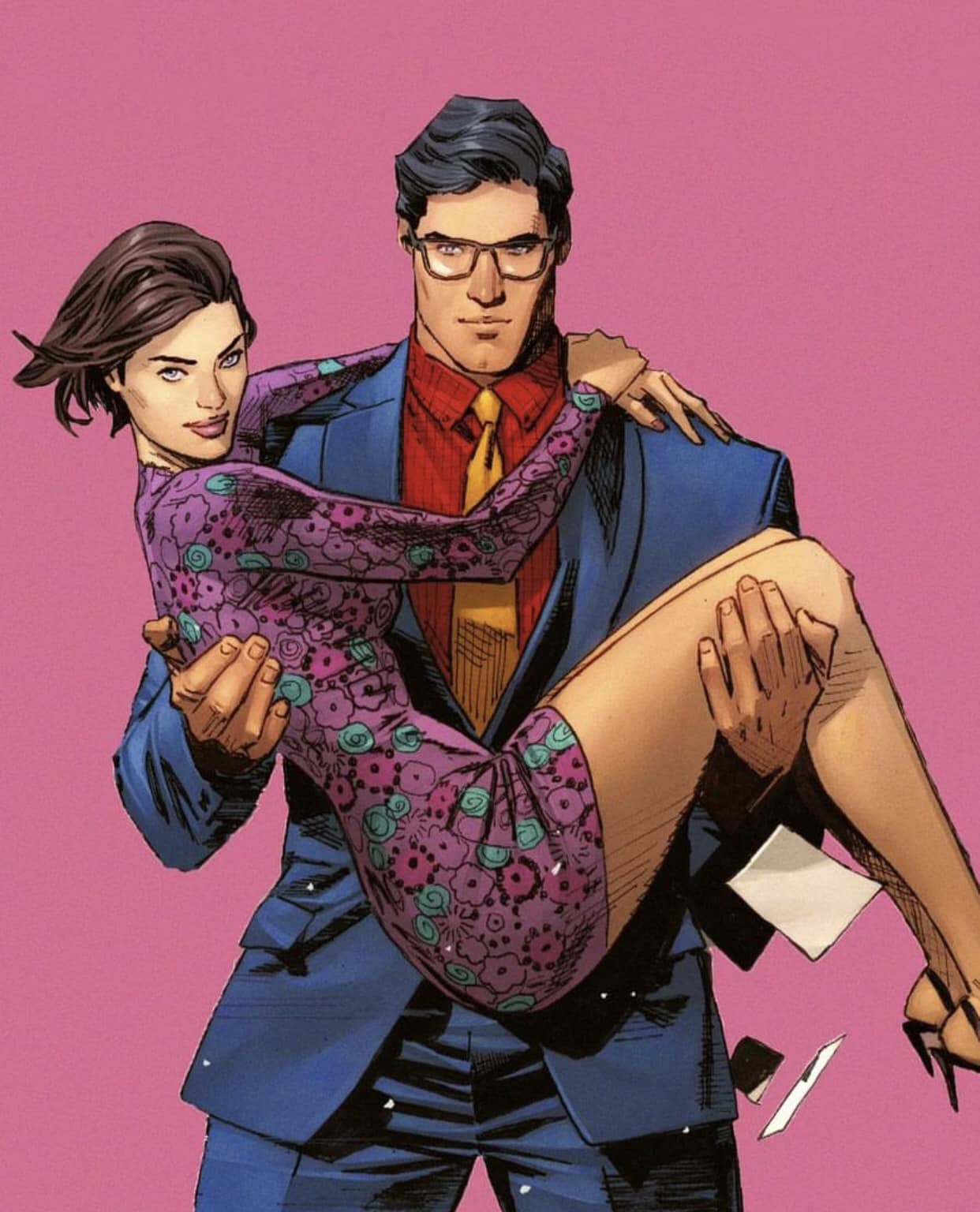 Superhero Couple Portrait Print Poster