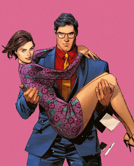 Superhero Couple Portrait Print Poster