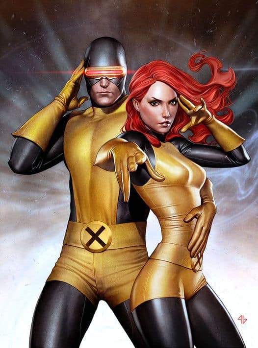Superhero Couple S Cyclops Phoenix Print Poster