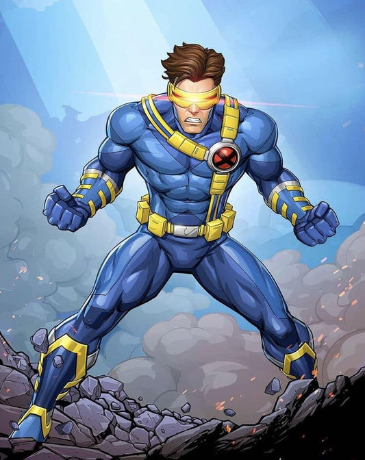 Superhero Cyclops Action Pose Print Poster