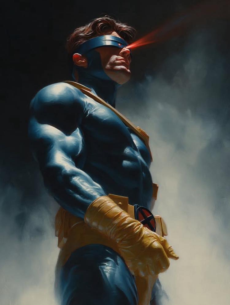 Superhero Cyclops Portrait Print Poster