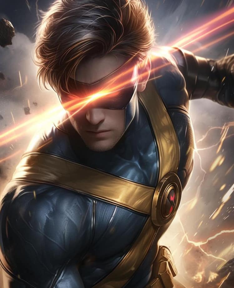 Superhero Cyke Action Pose Print Poster