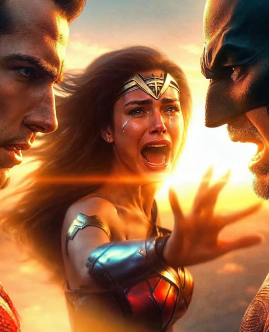 Superhero Drama Emotional Showdown Print Poster