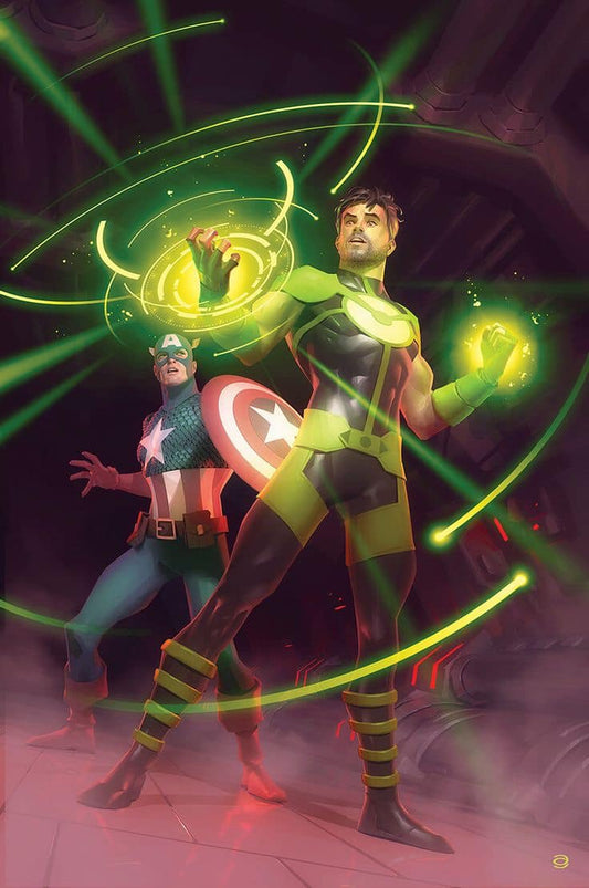 Superhero Duo Action Scene Print Poster