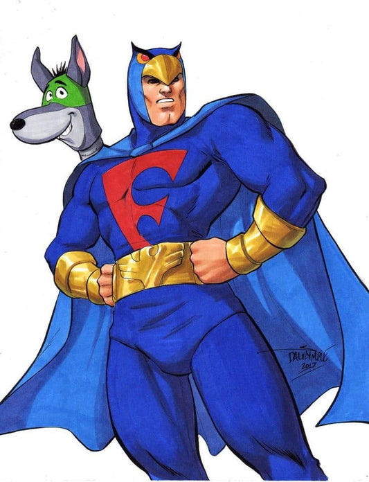 Superhero Duo Fantasy Art Print Poster