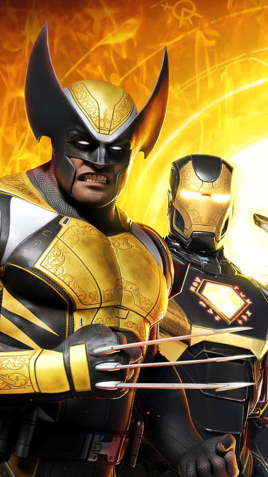 Superhero Duo Golden Armored Print Poster