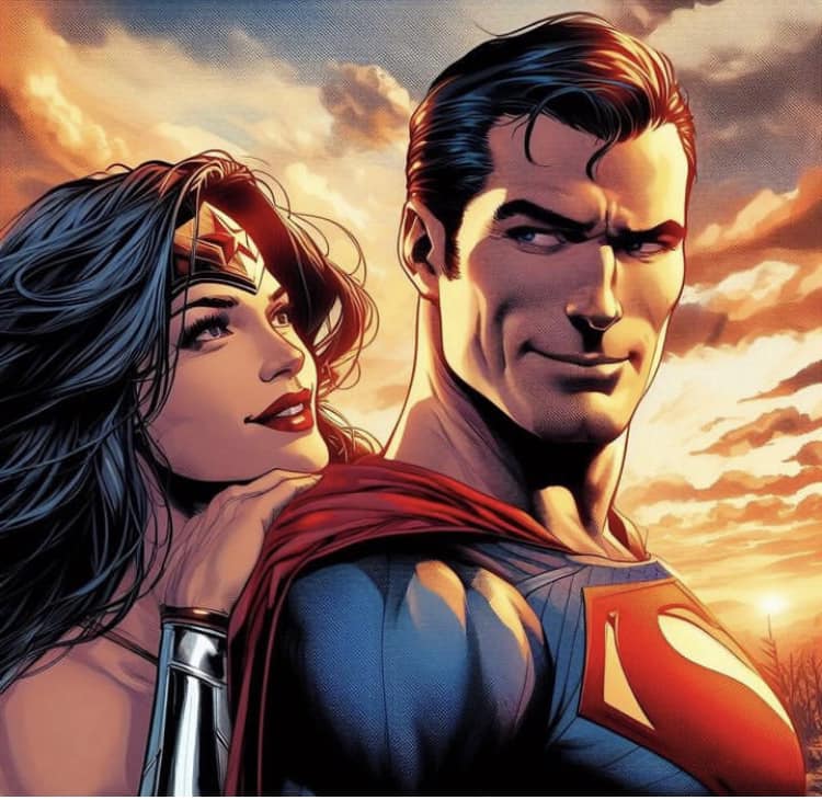 Superhero Duo Sunset Jigsaw Puzzle