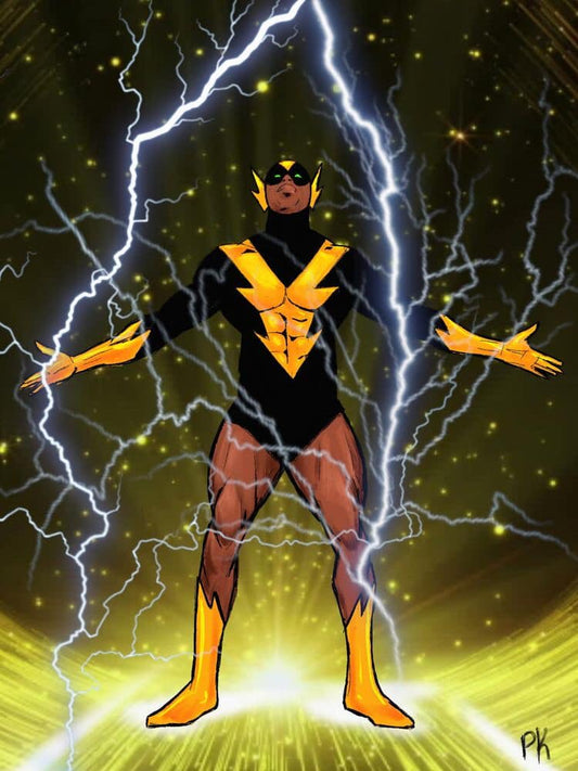 Superhero Electrifying Pose Print Poster