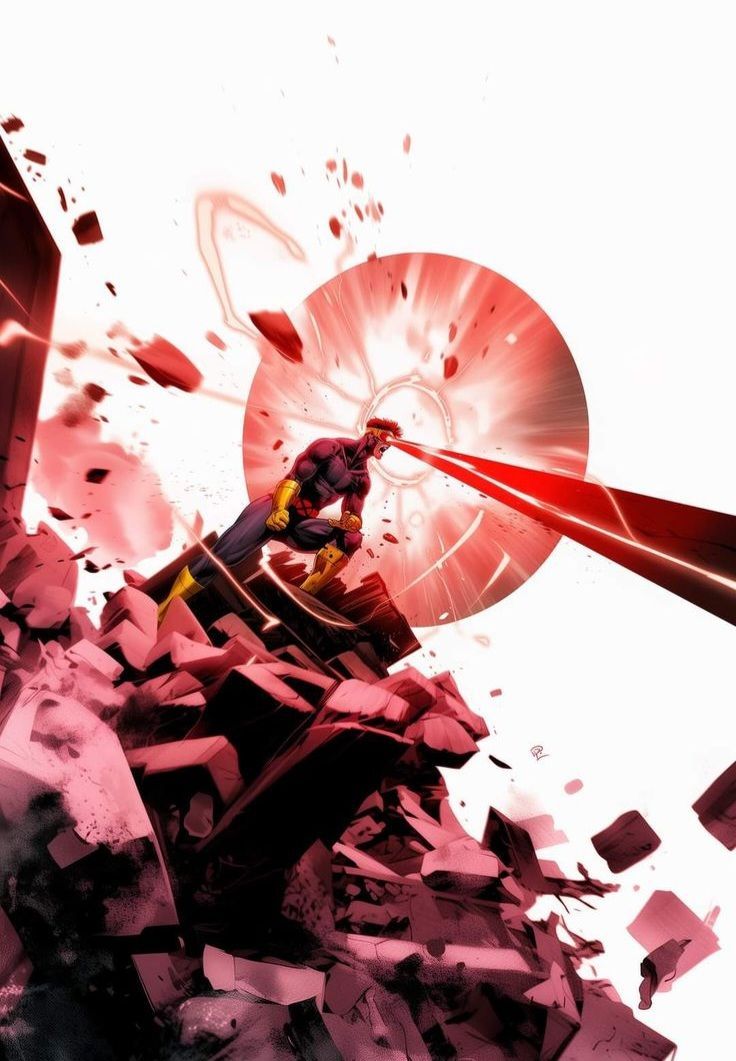 Superhero Energy Beams Explosion Print Poster