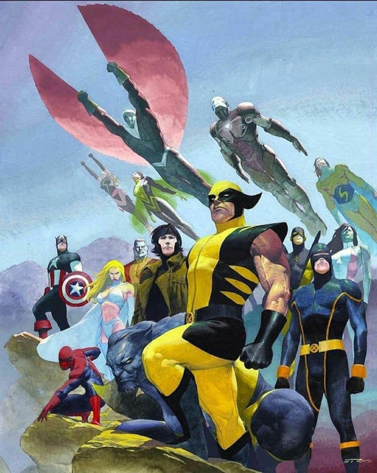Superhero Ensemble Artwork (2) Print Poster
