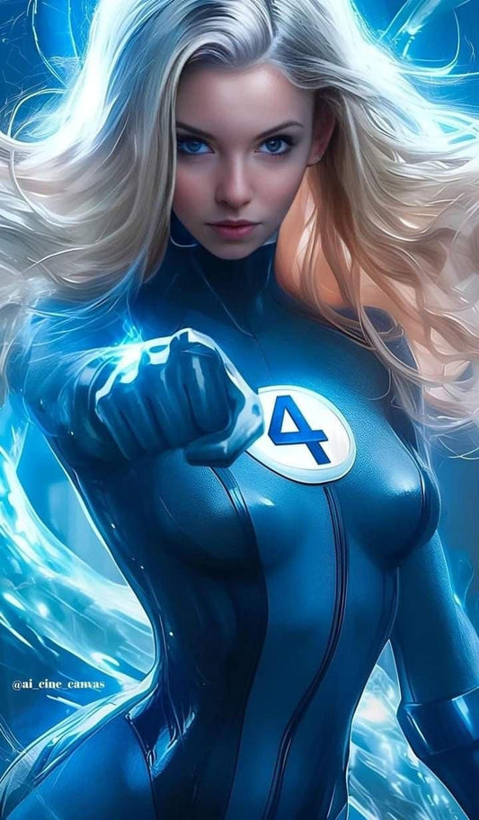 Superhero Female Action Pose Print Poster