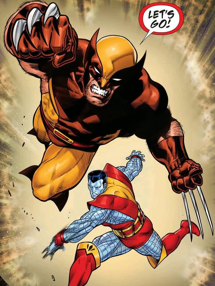 Superhero Fight Wolverine Colossus Print Poster