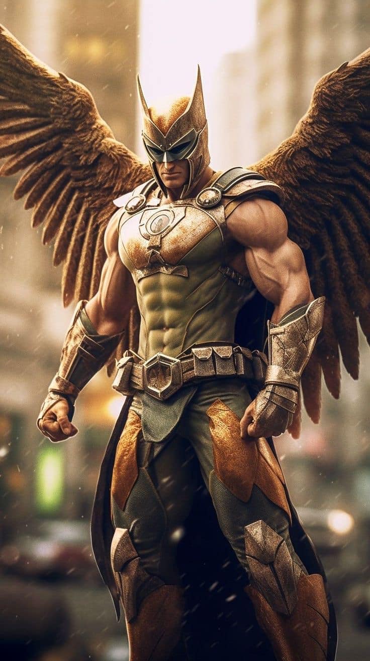 Superhero Figure With Wings Print Poster