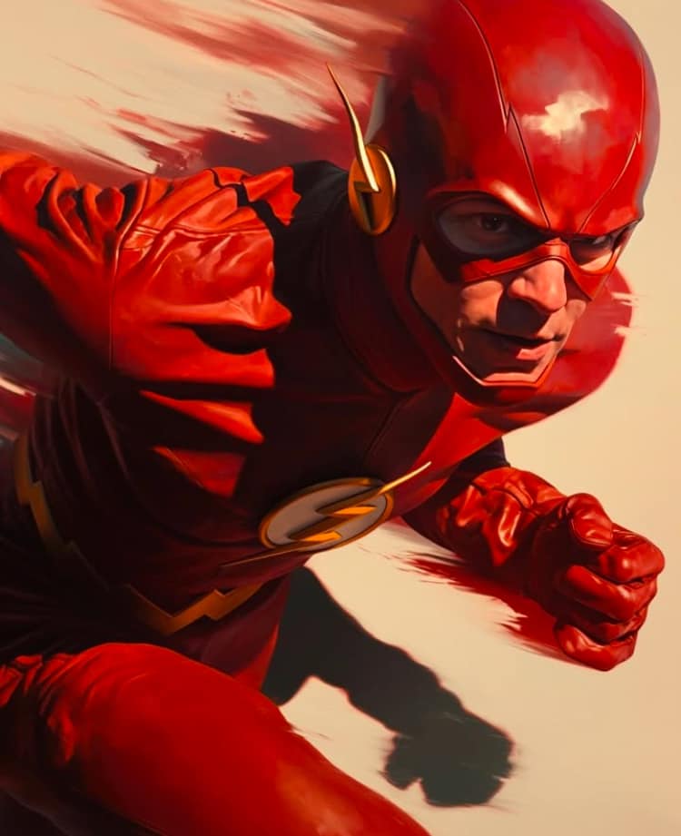 Superhero Flash Running Print Poster