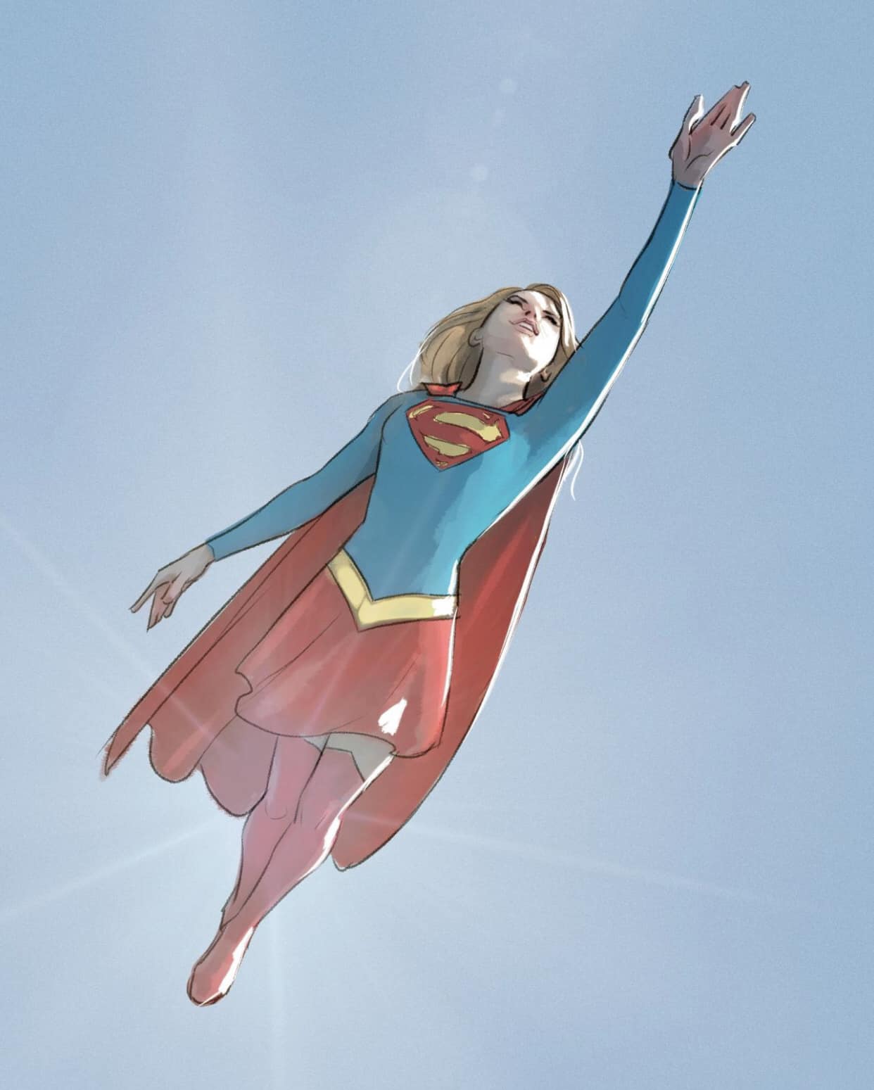 Superhero Flying Print Poster