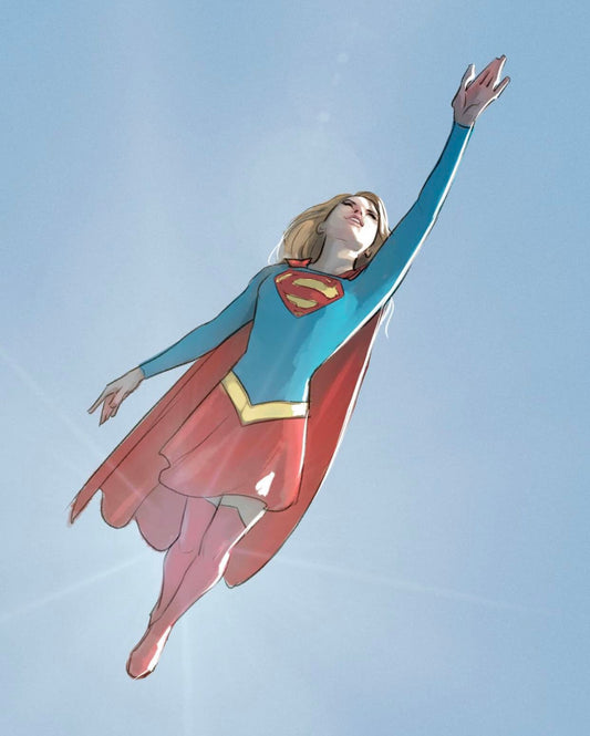 Superhero Flying Print Poster