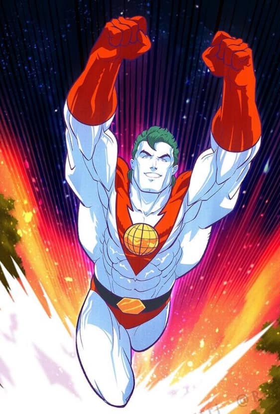 Superhero Flying Action (2) Print Poster