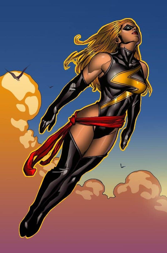 Superhero Flying Dramatic Sunset Print Poster